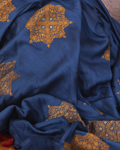 Mandala Blue Matka Georgette Saree