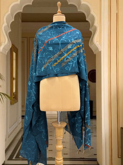 Blue Shibori Matka Georgette Dupatta
