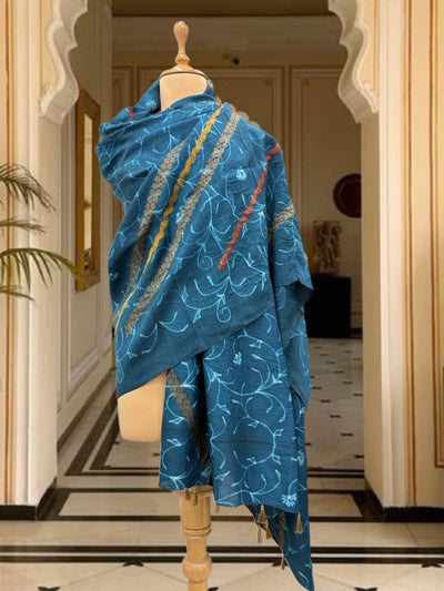 Blue Shibori Matka Georgette Dupatta