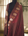 Gulafsha Brown Shibori Matka Georgette Saree