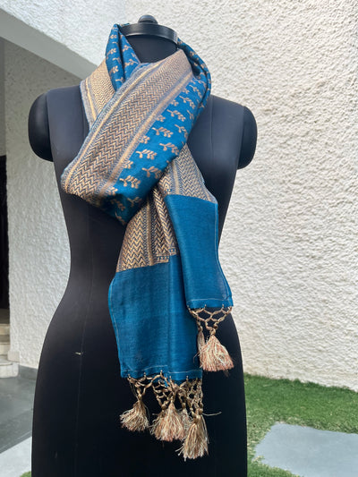 Imli Patti Blue Matka Georgette Stole Dupatta