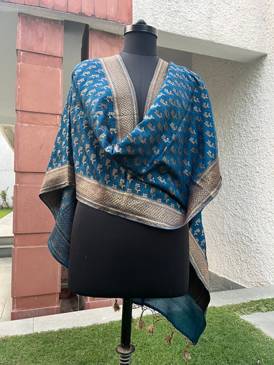Imli Patti Blue Matka Georgette Stole Dupatta