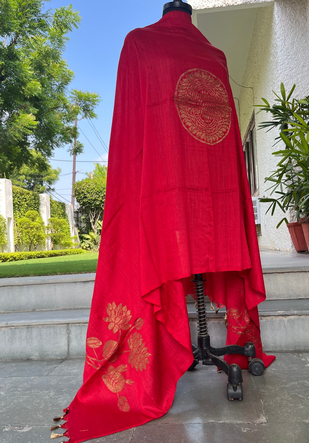 Padmamukhi Red Matka Georgette Dupatta