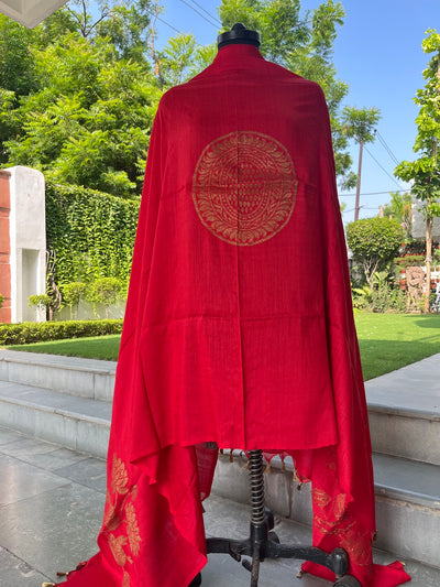 Padmamukhi Red Matka Georgette Dupatta