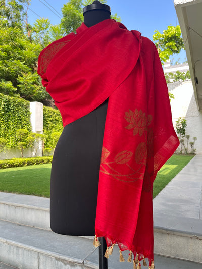 Padmamukhi Red Matka Georgette Dupatta