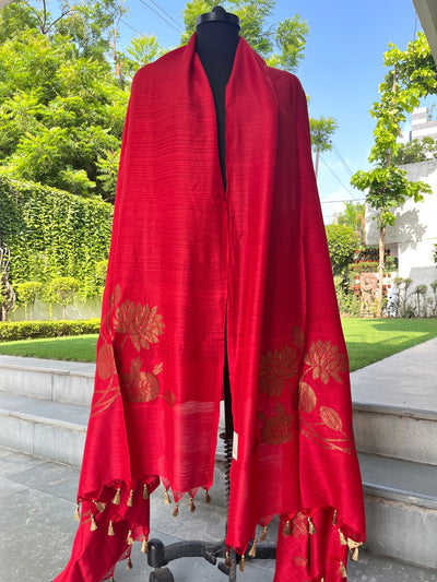 Padmamukhi Red Matka Georgette Dupatta