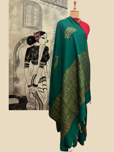 Arzoo Emerald Green Matka Georgette Saree