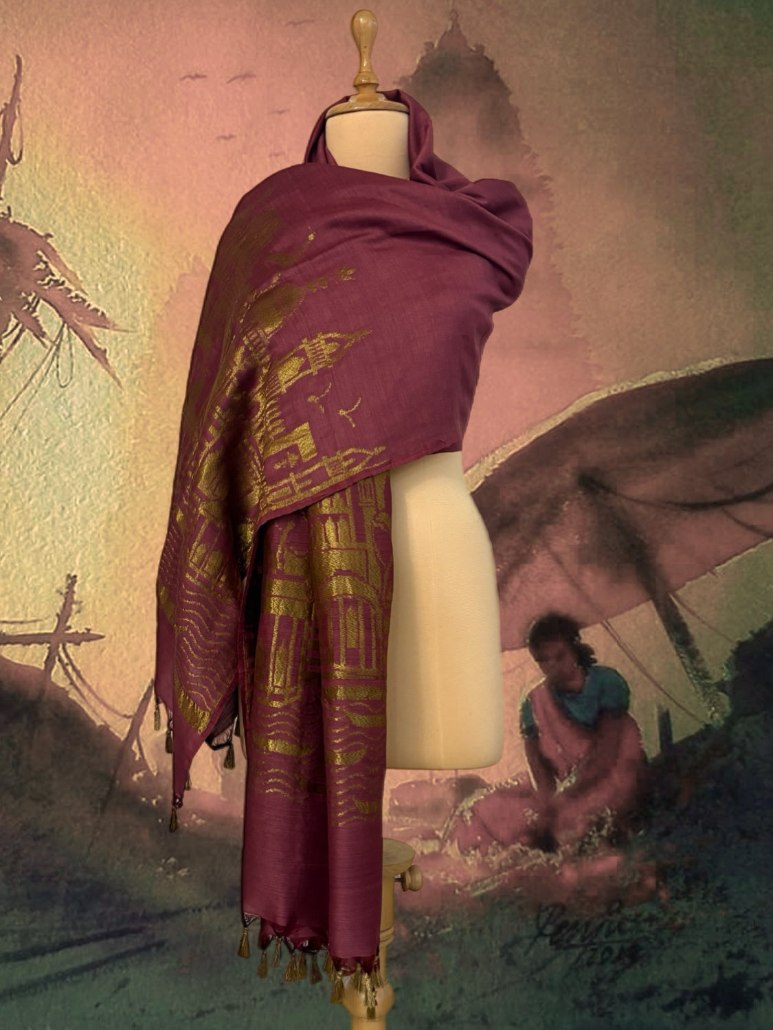 Assi Ghat Palla Rose Matka Georgette Dupatta