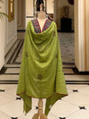 Zanskar Green Kashmiri Jamavar Matka Georgette Dupatta
