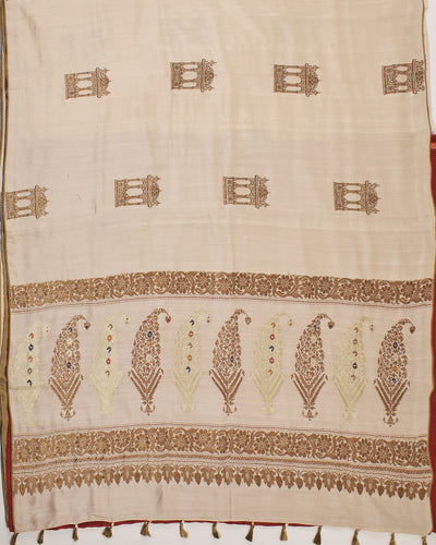 Jharokha Ivory Matka Georgette Saree