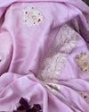 Colosseum Lavender Matka Georgette Saree