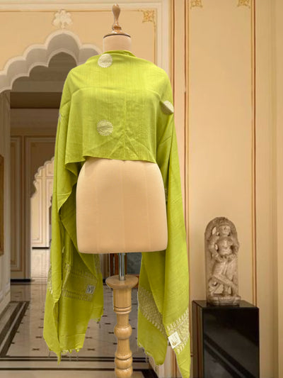 Pesky Lime Green Matka Georgette Dupatta