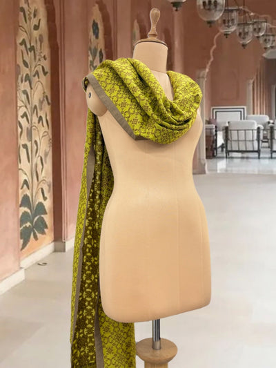 Lemon Sorbet Matka Georgette Stole Dupatta