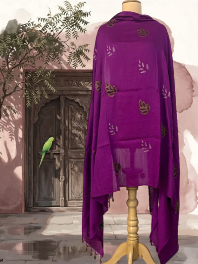 Samode Magenta Matka Georgette Dupatta