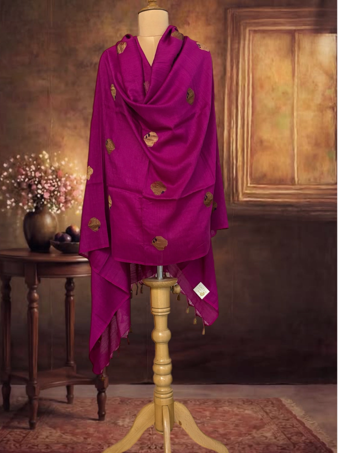 Naureen Magenta Matka Georgette Dupatta