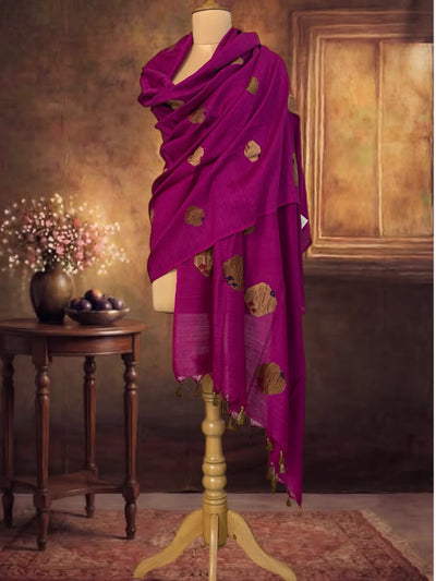 Naureen Magenta Matka Georgette Dupatta