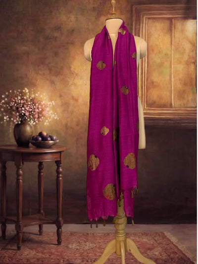 Naureen Magenta Matka Georgette Dupatta