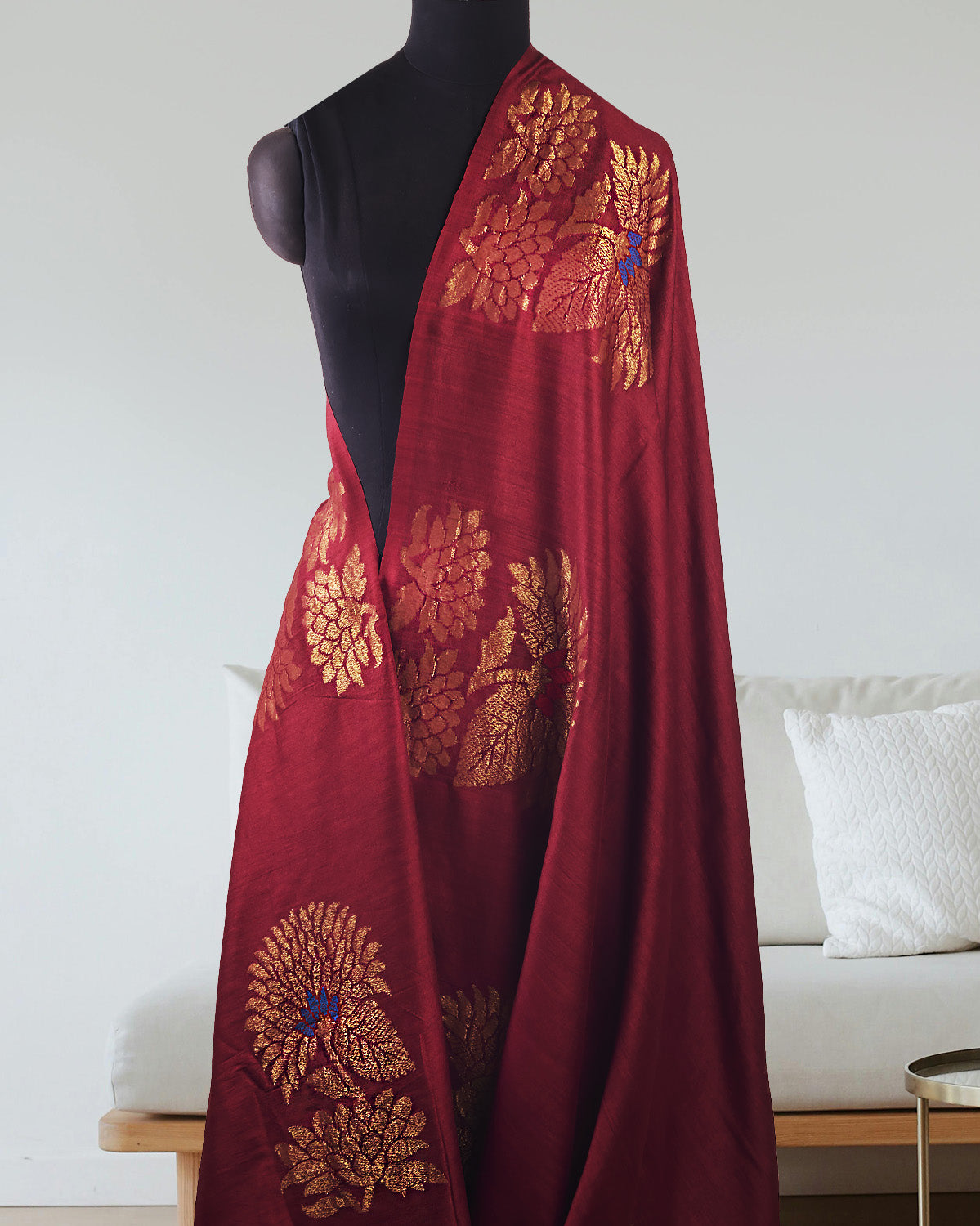 Kalpataru Maroon Matka Georgette Saree