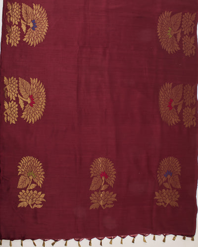 Kalpataru Maroon Matka Georgette Saree
