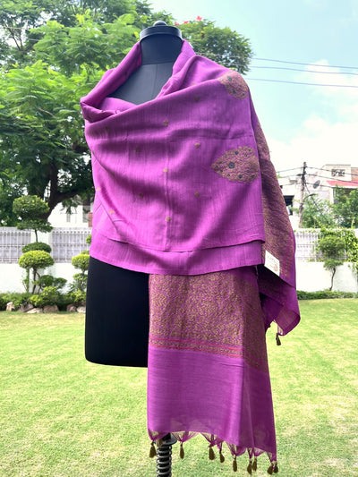 Mauve Lilac Mughal Matka Georgette Dupatta