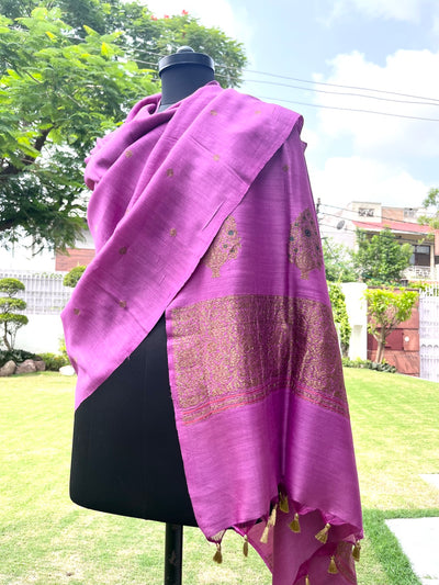 Mauve Lilac Mughal Matka Georgette Dupatta