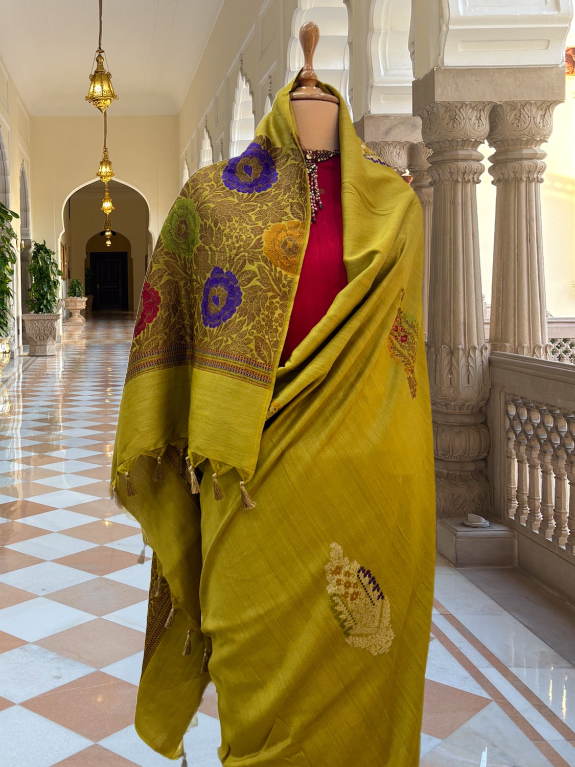 Mewar Mehendi Green Matka Georgette Saree