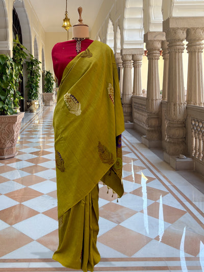 Mewar Mehendi Green Matka Georgette Saree