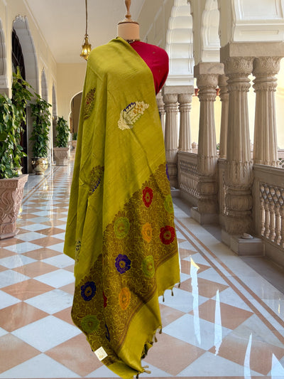 Mewar Mehendi Green Matka Georgette Saree