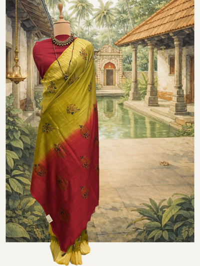 Pushkar Mehendi Green Shibori Matka Georgette Saree