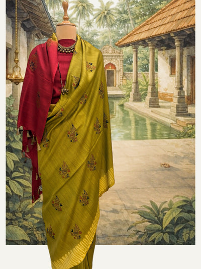 Pushkar Mehendi Green Shibori Matka Georgette Saree