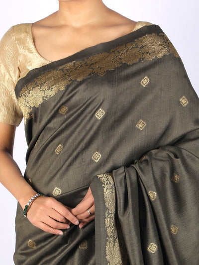 Zahra Olive Green Matka Georgette Saree