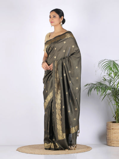 Zahra Olive Green Matka Georgette Saree