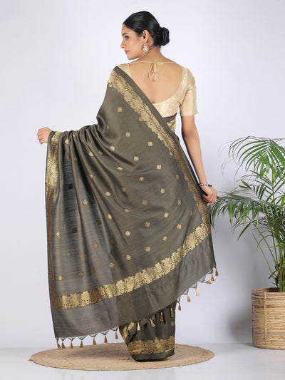 Zahra Olive Green Matka Georgette Saree