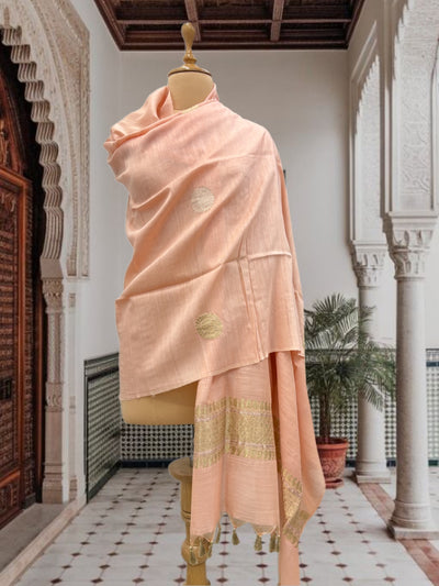 Peach Melba Matka Georgette Dupatta