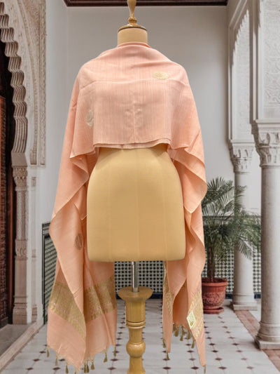 Peach Melba Matka Georgette Dupatta