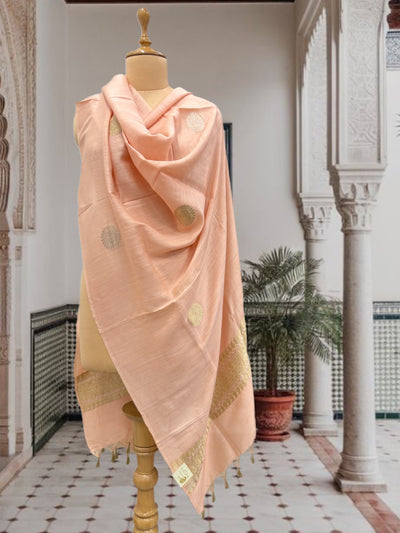 Peach Melba Matka Georgette Dupatta