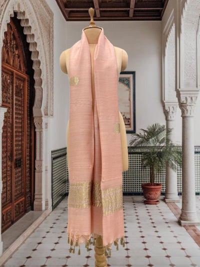 Peach Melba Matka Georgette Dupatta