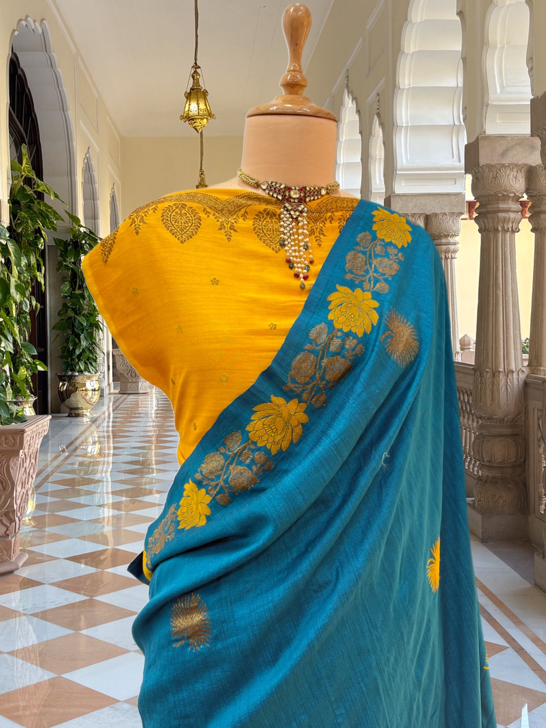 Mayuri Peacock Blue Matka Georgette Saree