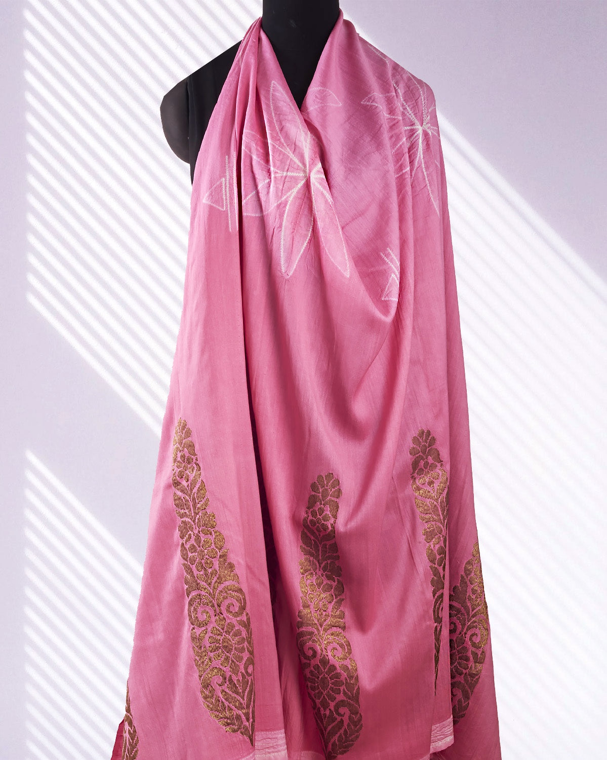 Shehzadi Pink Shibori Matka Georgette Saree