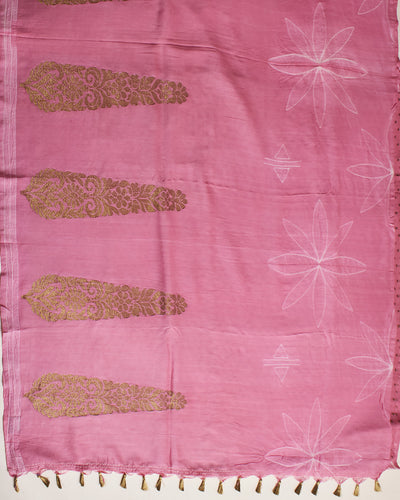 Shehzadi Pink Shibori Matka Georgette Saree