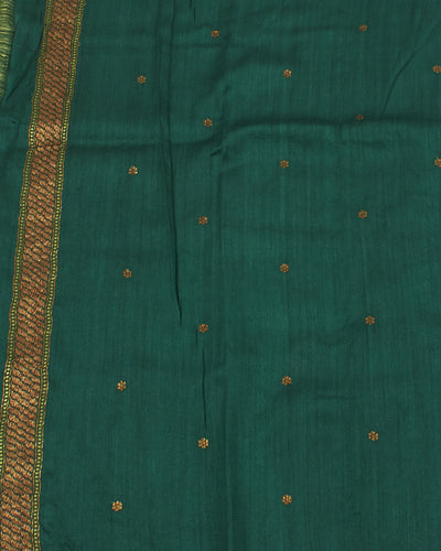 Chinar Mint Green Matka Georgette Border Saree