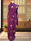 Saptashrungi Purple Matka Georgette Saree