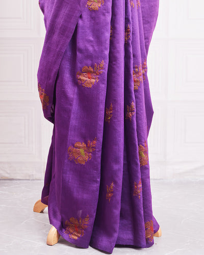 Kannagi Purple Matka Georgette Saree