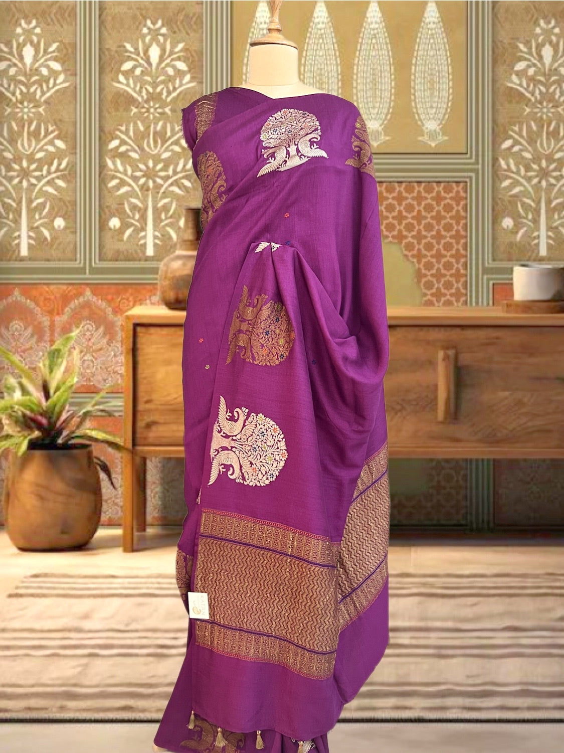 Kalpataru Purple Matka Georgette Saree
