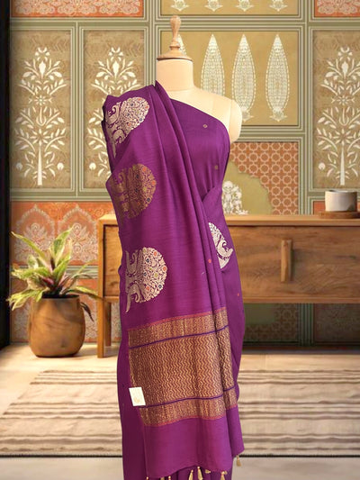 Kalpataru Purple Matka Georgette Saree