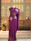 Kalpataru Purple Matka Georgette Saree