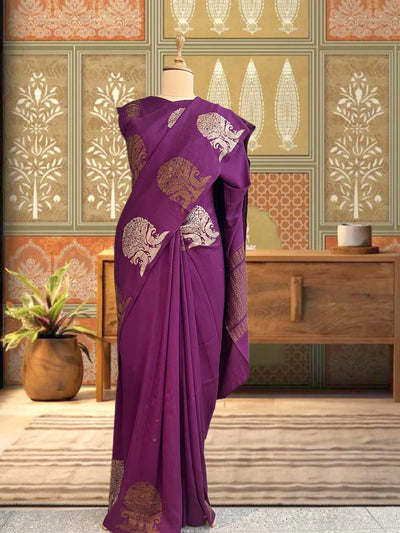 Kalpataru Purple Matka Georgette Saree