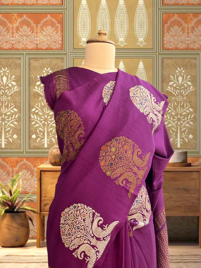 Kalpataru Purple Matka Georgette Saree