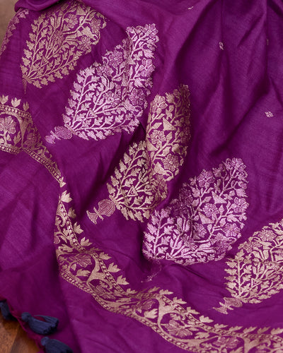 Kaushiki Purple Matka Georgette Saree