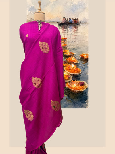 Moksha Pink Matka Georgette Sari